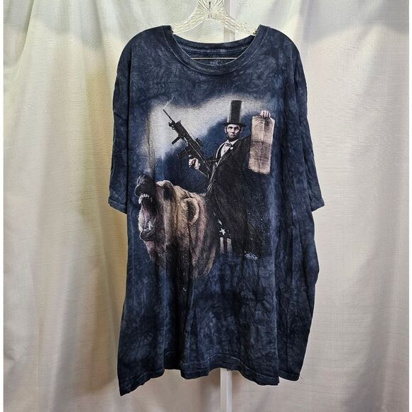 The Mountain Blue Abraham Lincoln The Emancipator Grizzly T-Shirt Size 3X - Picture 1 of 6